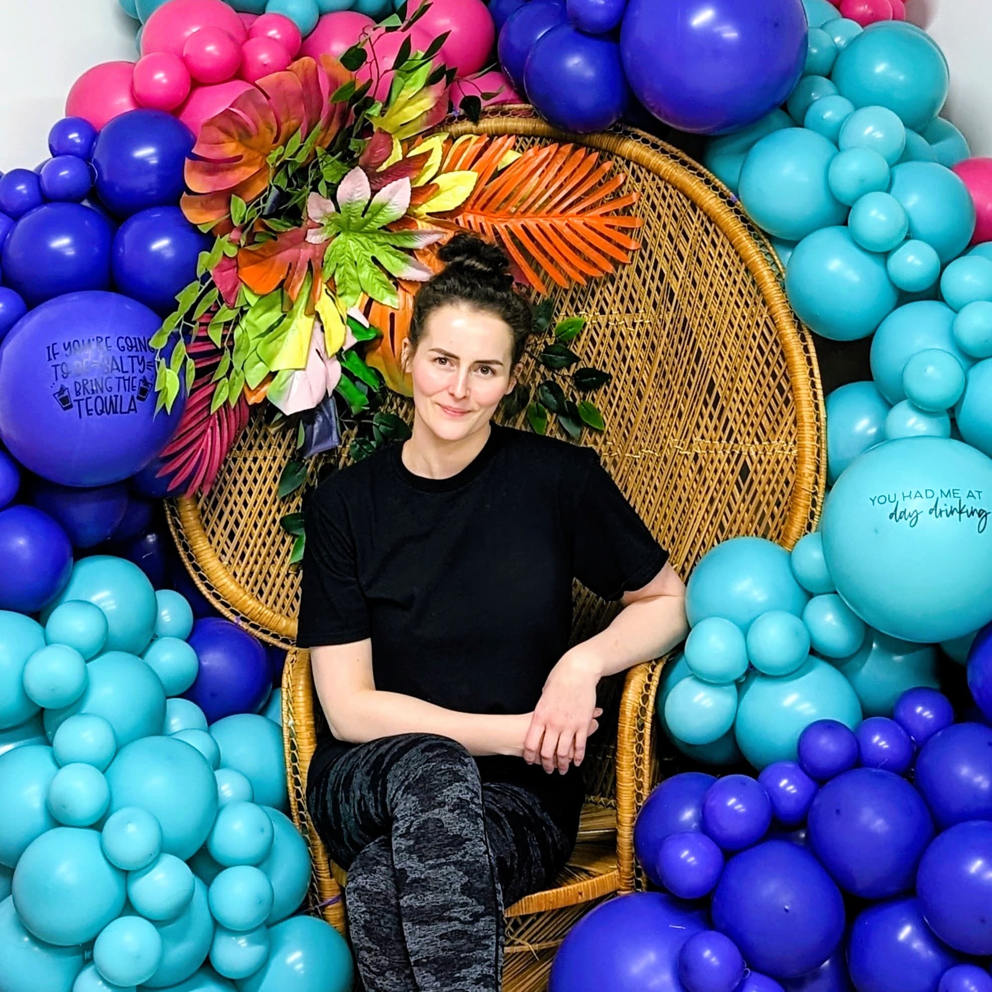 Becks Events founder creating balloon displays